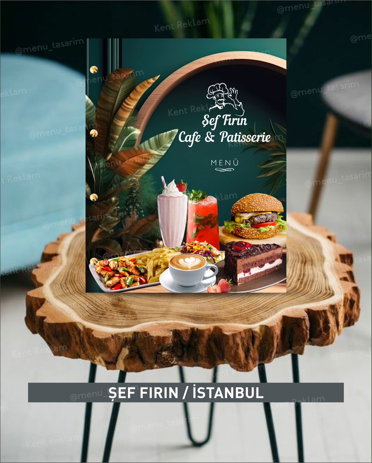 Şef Fırın İstanbul kurumsal restoran cafe menü tasarımı ve baskısı